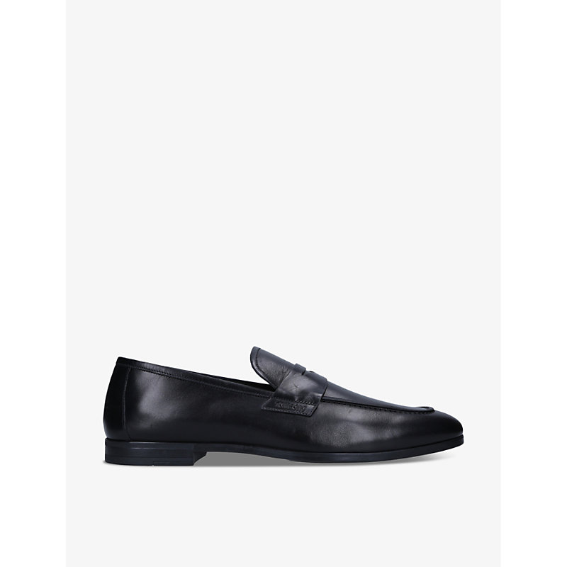 Shop Tom Ford Men's Black Smooth Leather Penny Loafer