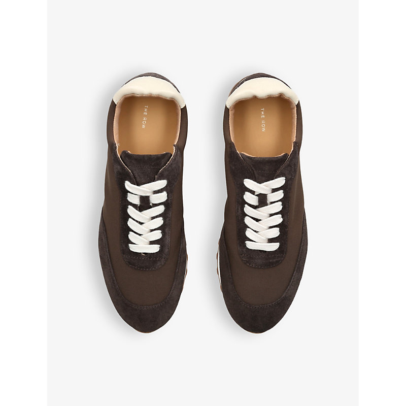 Shop The Row Womens Brown Owen Suede And Mesh Low-top Trainers