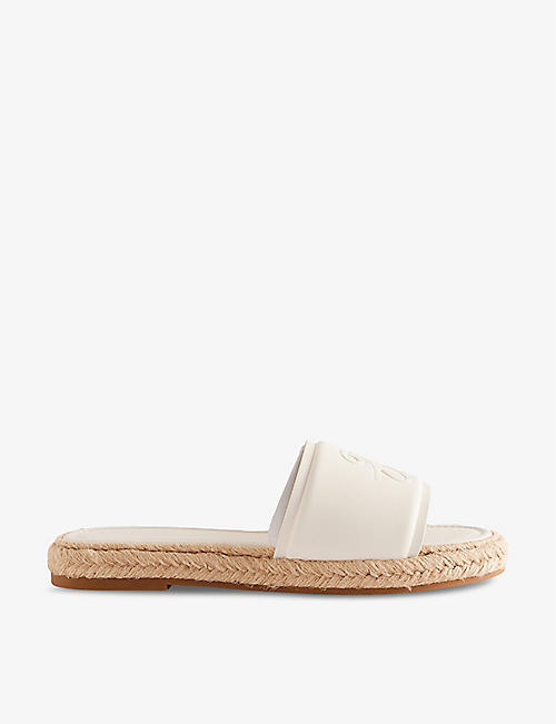 TED BAKER: Portiya brand-debossed leather flatform sandals
