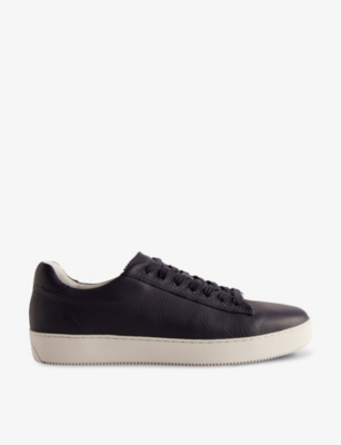 TED BAKER: Wstwood logo-debossed pebbled-leather low-top trainers