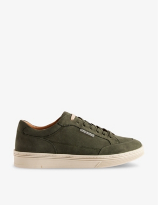 TED BAKER: Hampstd contrast-trim leather low-top trainers