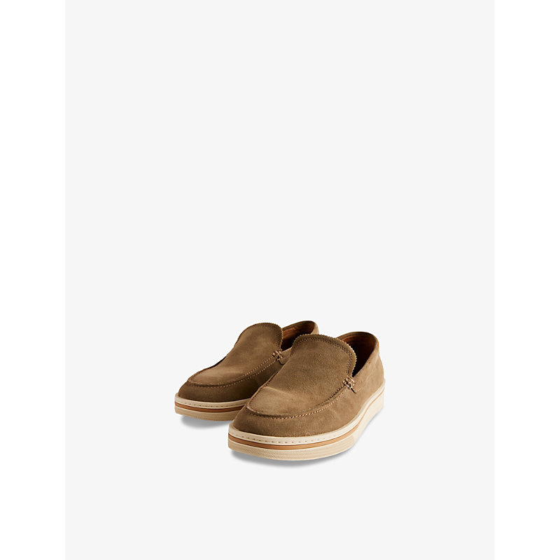 Shop Ted Baker Men's Khaki Hampshr Court Slip-on Leather Loafers