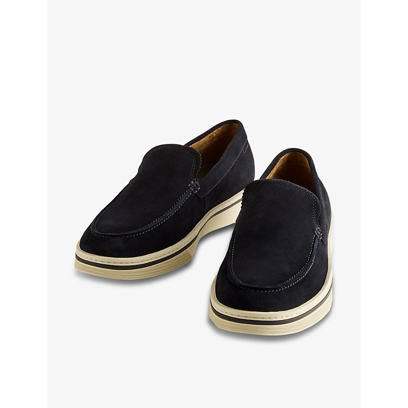 Shop Ted Baker Hampshr Court Slip-on Leather Loafers In Navy