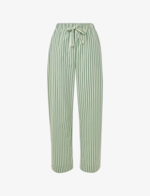 WHISTLES: Striped drawstring-waist cotton pyjama bottoms