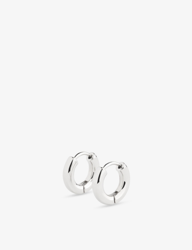 Classic Huggie brass hoop earrings