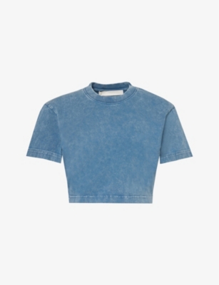 DION LEE: Washed short-sleeve organic-cotton cropped T-shirt
