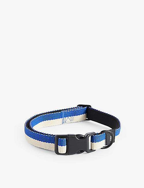 HAY: Striped flat recycled-polyester dog collar
