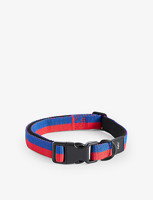 HAY: Striped flat recycled-polyester dog collar