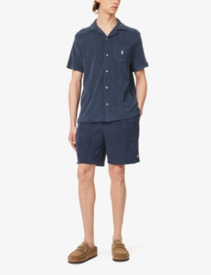 Shop Polo Ralph Lauren Men's Newport Vy Regular-fit Terry-texture Cotton And Recycled Polyester-blend Shi In Newport Navy
