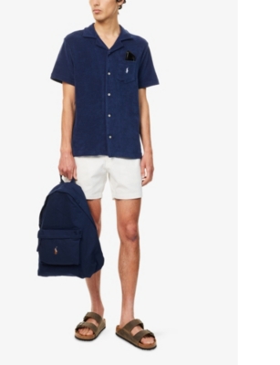 Shop Polo Ralph Lauren Men's Newport Navy Regular-fit Terry-texture Cotton And Recycled Polyester-blend S