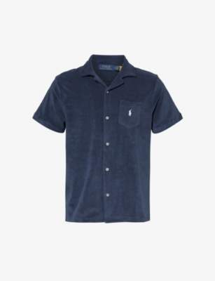 Shop Polo Ralph Lauren Men's Newport Vy Regular-fit Terry-texture Cotton And Recycled Polyester-blend Shi In Newport Navy