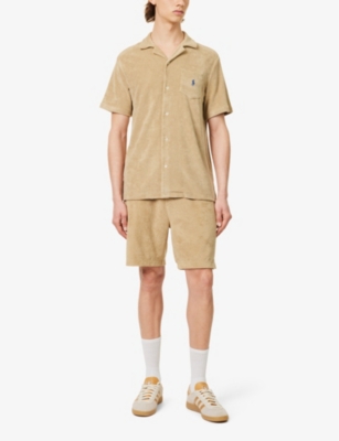 Shop Polo Ralph Lauren Mens Coastal Beige Regular-fit Terry-texture Cotton And Recycled Polyester-blend S