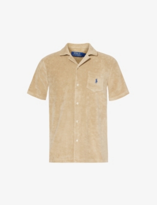 Shop Polo Ralph Lauren Mens Coastal Beige Regular-fit Terry-texture Cotton And Recycled Polyester-blend S