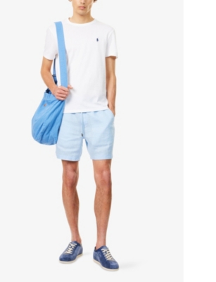 POLO RALPH LAUREN: Brand-embroidered terry-texture cotton-blend shorts