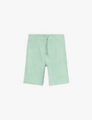 POLO RALPH LAUREN: Brand-embroidered terry-texture cotton-blend shorts