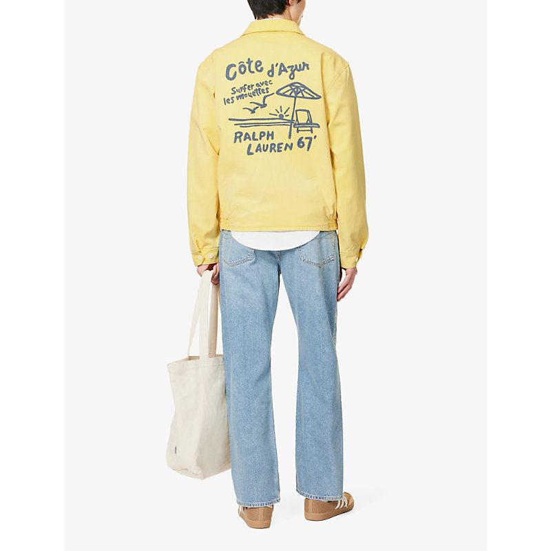 Shop Polo Ralph Lauren Men's Lemon Crush Vintage-logo Cotton Windbreaker Jacket