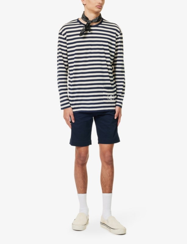 Slim-fit mid-rise stretch-cotton shorts