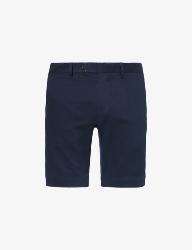 Slim-fit mid-rise stretch-cotton shorts