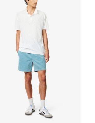 Polo Ralph Lauren Mens Blue Note Brand-embroidered Drawstring Corduroy Shorts In Blue Note