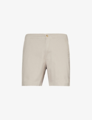 Shop Polo Ralph Lauren Men's Khaki Tan Prepster Logo-embroidered Classic-fit Stretch-cotton Shorts