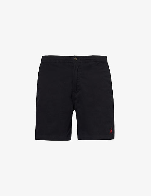 POLO RALPH LAUREN: Brand-embroidered brushed-twill stretch-cotton shorts