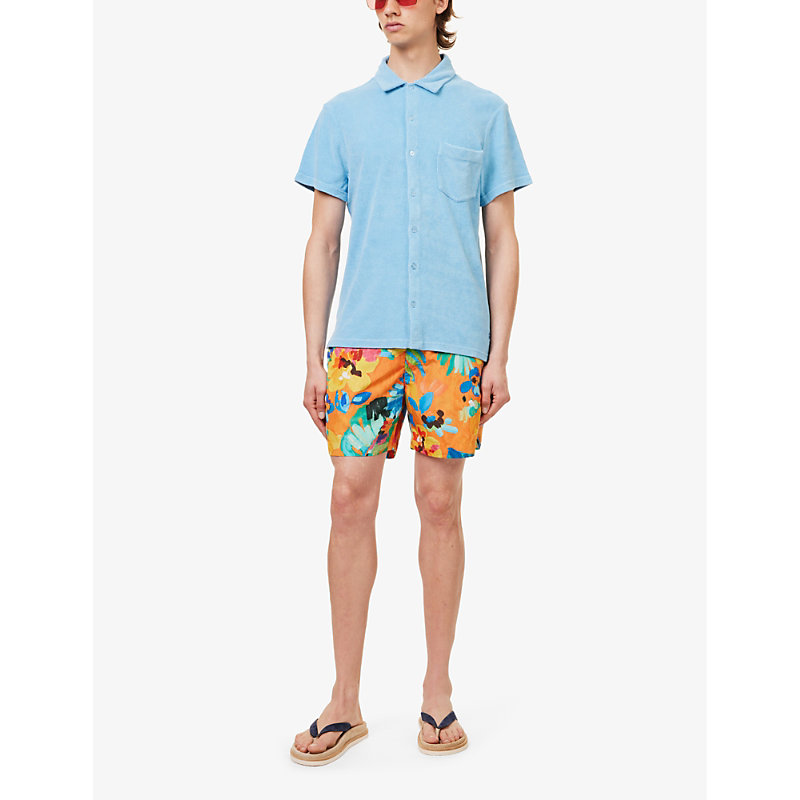 Shop Polo Ralph Lauren Men's Camarat Floral Monaco Floral-print Recycled Polyester-blend Swim Shorts