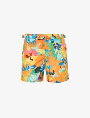 Shop Polo Ralph Lauren Men's Camarat Floral Monaco Floral-print Recycled Polyester-blend Swim Shorts