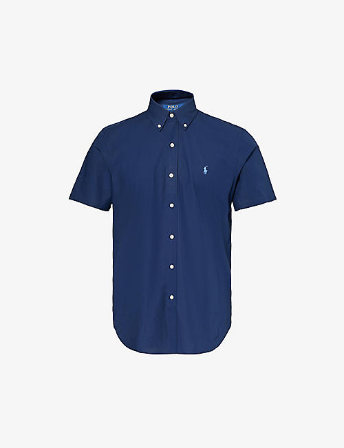 POLO RALPH LAUREN: Logo-embroidered custom-fit short-sleeve cotton shirt