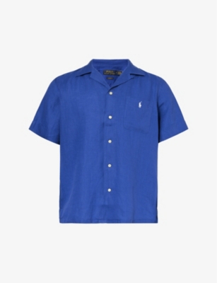 POLO RALPH LAUREN Logo embroidered linen shirt Selfridges