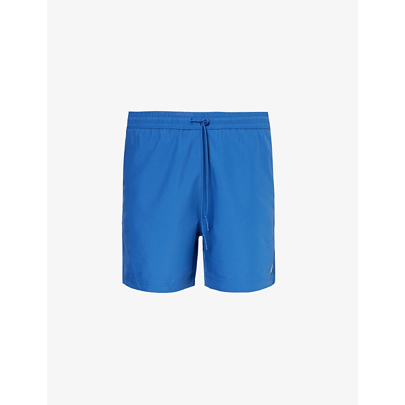 Shop Carhartt Wip Mens Acapulco / Gold Chase Brand-patch Swim Shorts
