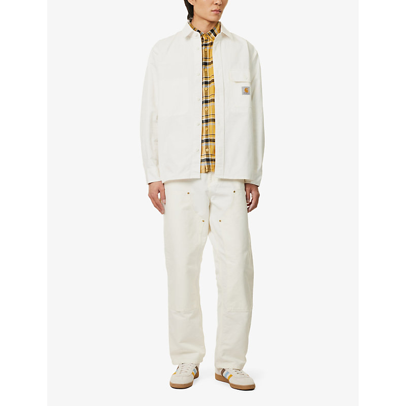 Shop Carhartt Wip Men's Off-white Reno Branded-patch Cotton Shirt