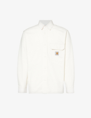 Shop Carhartt Wip Men's Off-white Reno Branded-patch Cotton Shirt