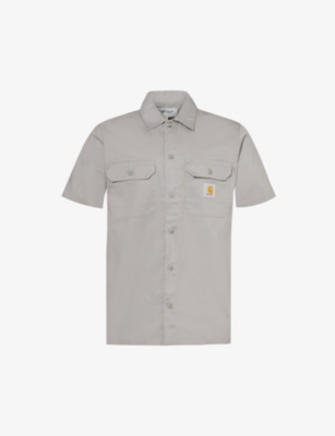 Shop Carhartt Wip Men's Marengo Master Chest-pocket Woven-blend Shirt