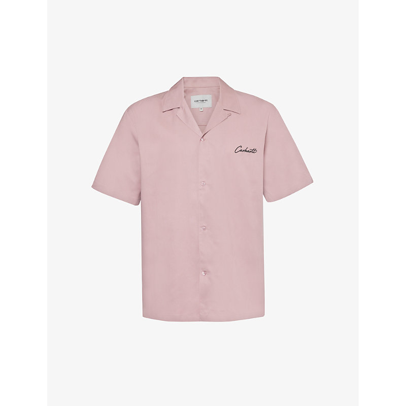 Carhartt Delray Short-sleeve Relaxed-fit Woven Shirt In Pink