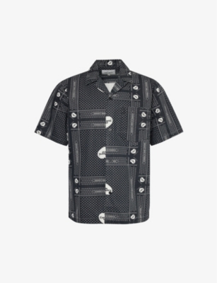 Shop Carhartt Heart Bandana Graphic-print Relaxed-fit Cotton Shirt In Print / Black
