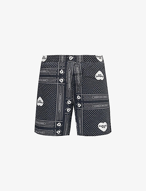 CARHARTT WIP: Heart Bandana graphic-print cotton shorts