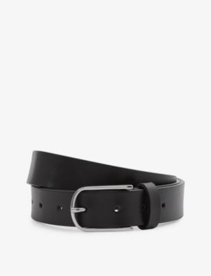 REISS: Carrie rectangle-buckle leather belt