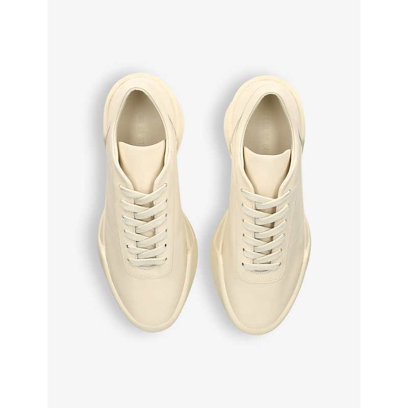 Shop Fear Of God Mens Beige Aerobic Leather Low-top Trainers
