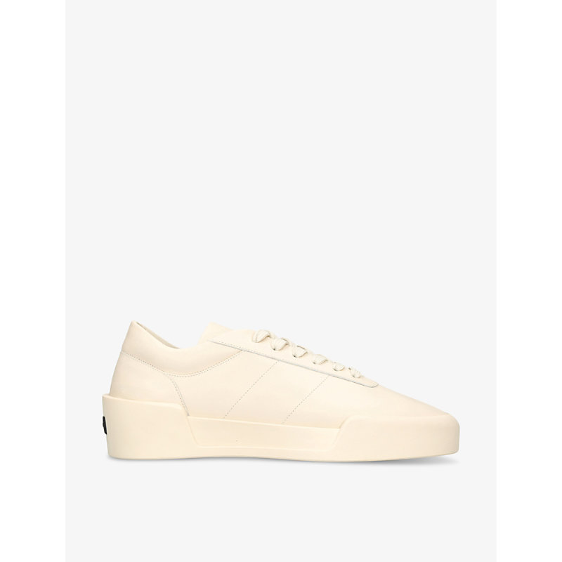 Shop Fear Of God Mens Beige Aerobic Leather Low-top Trainers