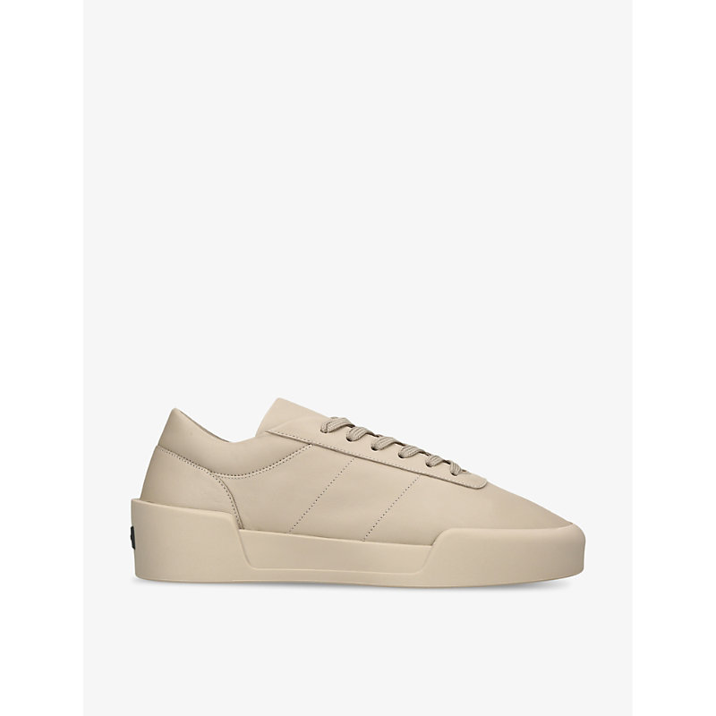 Shop Fear Of God Aerobic Leather Low-top Trainers In Taupe