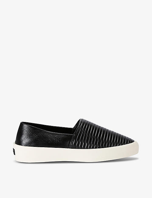 FEAR OF GOD: Textured slip-on grained-leather espadrilles