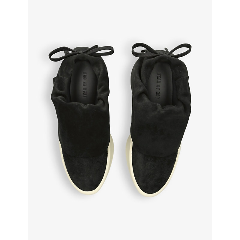 Shop Fear Of God Moc Low Layered Suede Low-top Trainers In Black