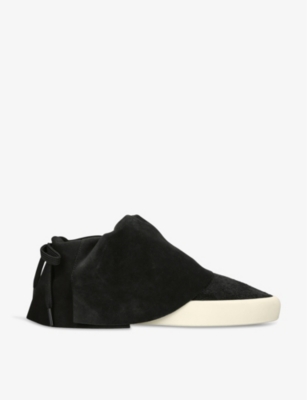 Fear Of God Moc Low Layered Distressed Suede Sneakers In Black