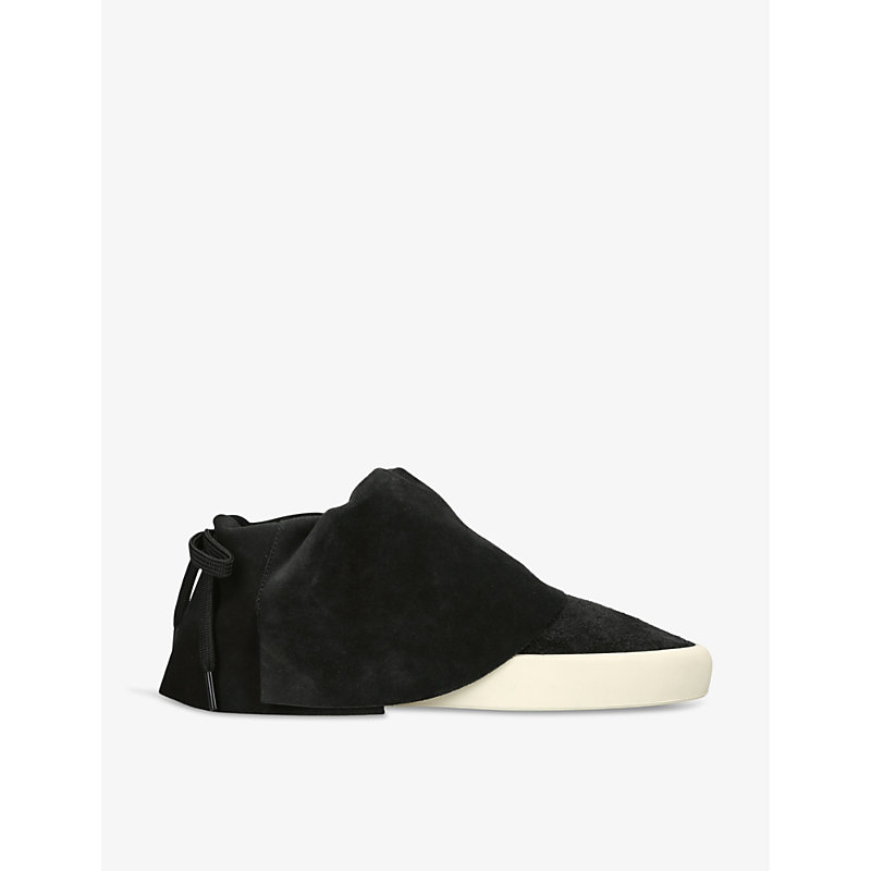 Shop Fear Of God Moc Low Layered Suede Low-top Trainers In Black
