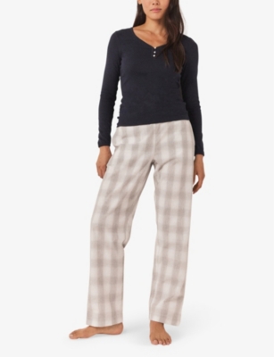 THE WHITE COMPANY: Check-pattern elasticated-waist organic-cotton pyjama trousers