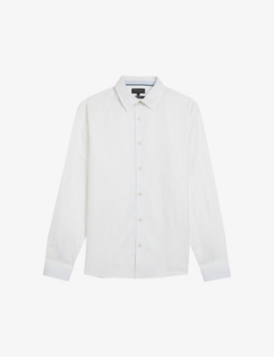TED BAKER: Romeos long-sleeve regular-fit linen-blend shirt