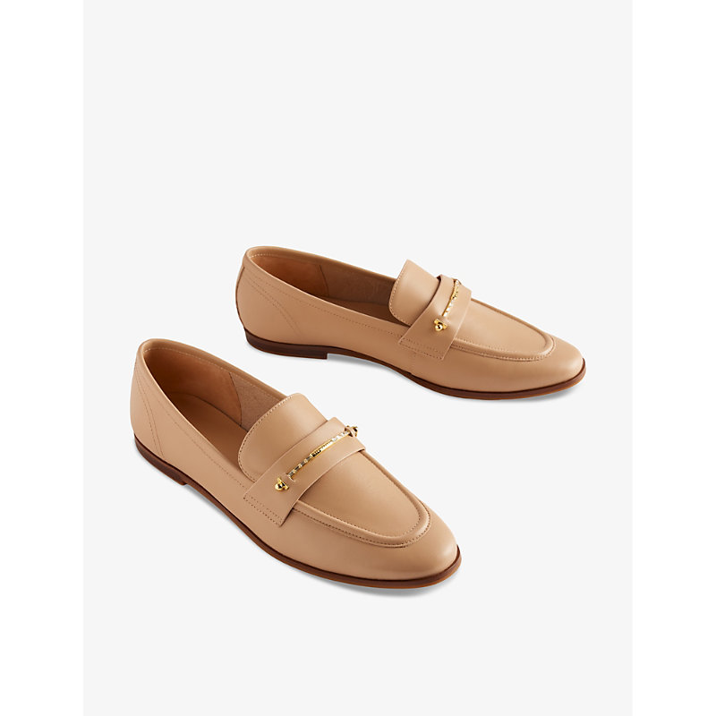 Shop Ted Baker Womens Beige Zzoee Penny Leather Loafers