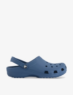 Shop Crocs Classic Logo-embellished Rubber Clogs In Bijou Blue
