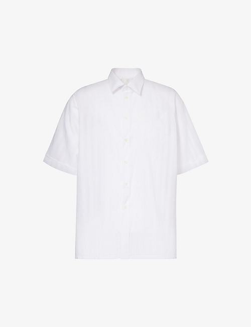 GIVENCHY: Brand-embroidered patch-pocket relaxed-fit cotton shirt