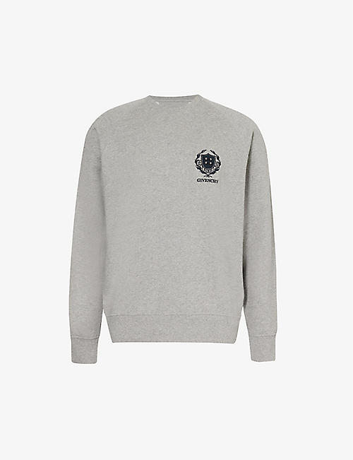 GIVENCHY: Brand-typography crewneck cotton-jersey sweatshirt